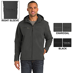 MEN'S TEXTURED HOODED SOFTSHELL JACKET